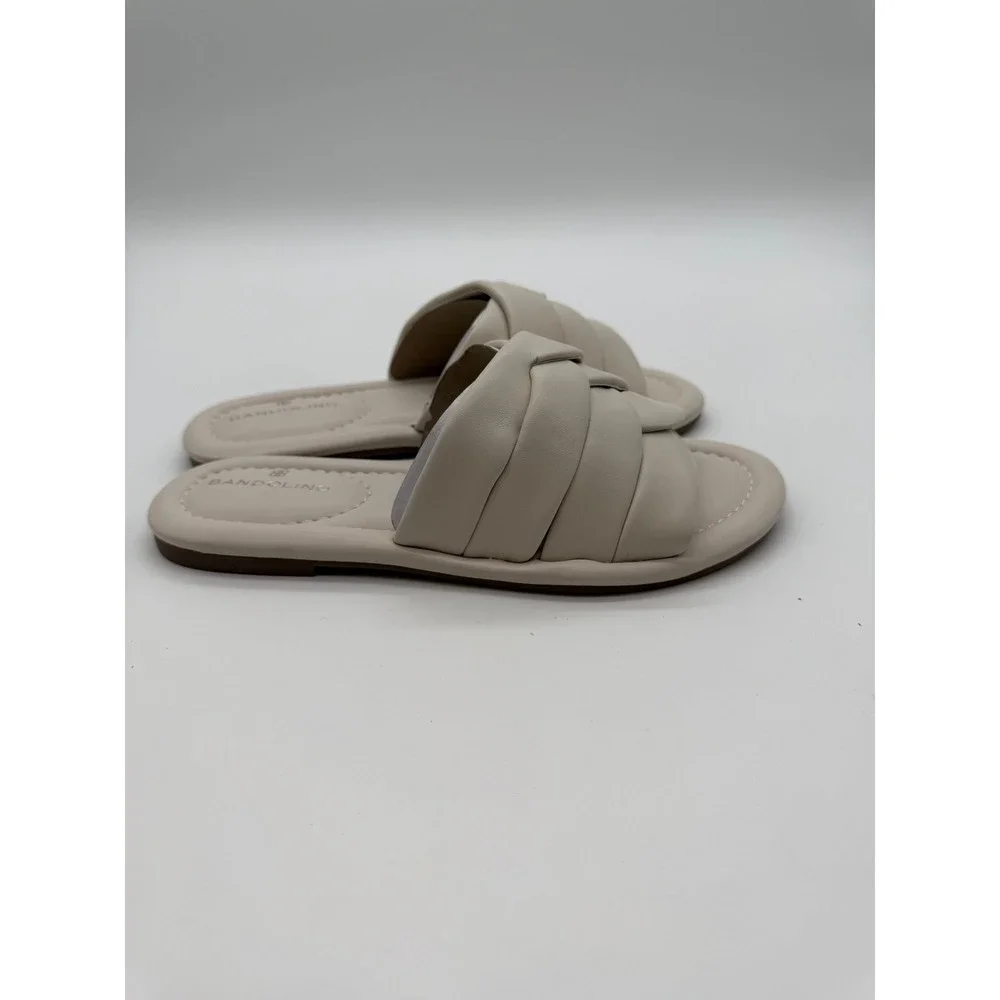 Bandolino Vistan3 Ivory Padded Braided Slide Sandals Womens 5M Flat